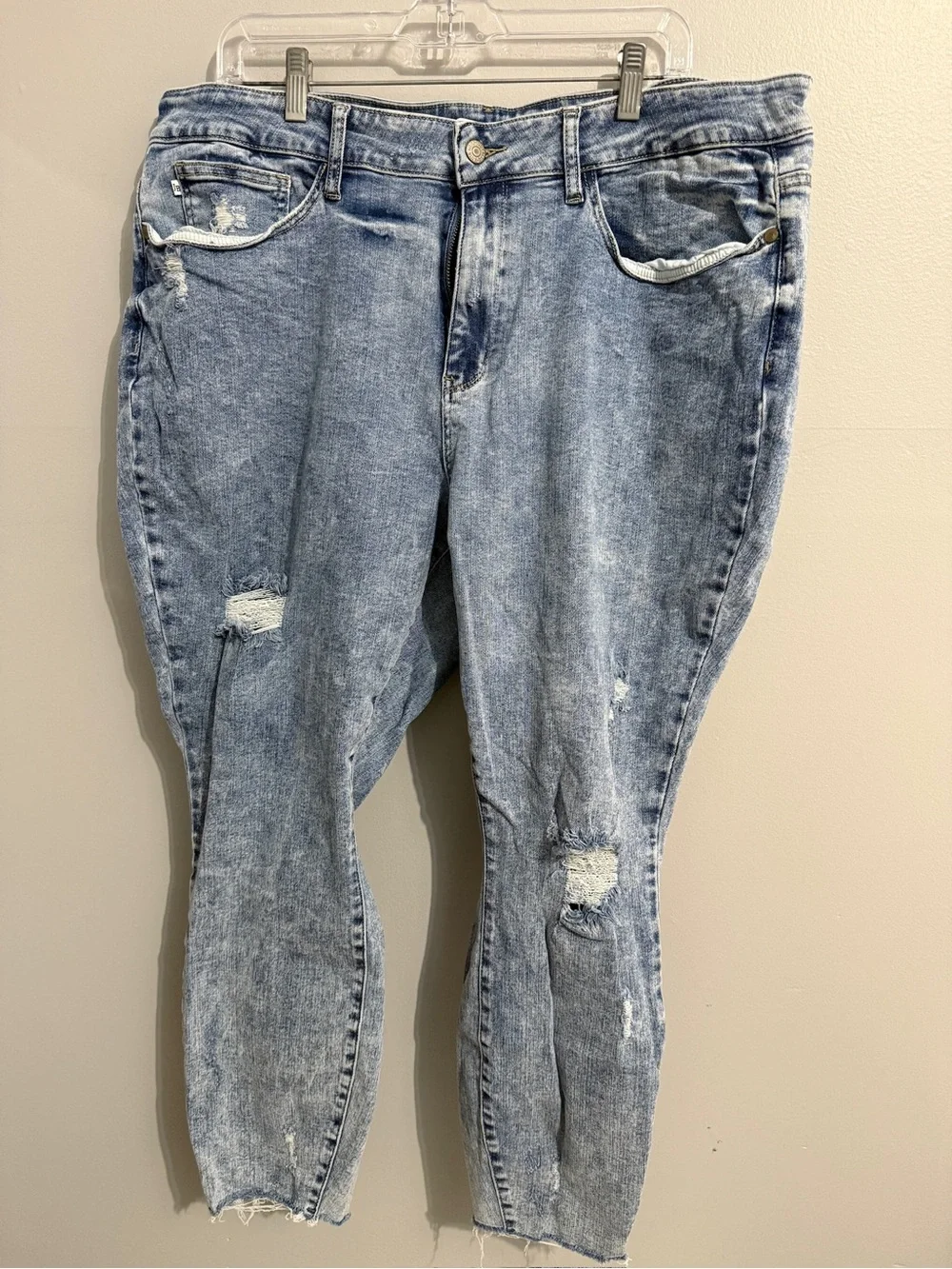 Judy Blue Jeans Womens 22W Skinny Fit Distressed Stretchy Comfort Casual